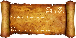 Szokol Bertalan névjegykártya